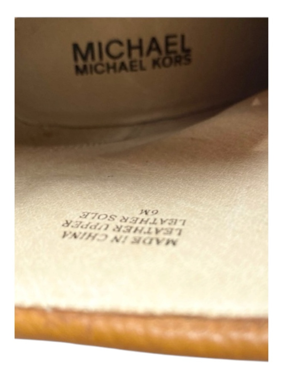new Michael Kors ❁ Roadie Heeled Leather Ankle Boots Booties ❁ Luggage Tan ❁ 6M - Picture 13 of 16